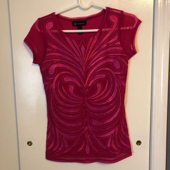 Beautiful pink lightweight INC Top sheer sleeves - Picture 3 of 7